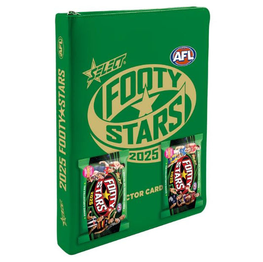 2025 AFL Footy Stars Vinyl Album + 2 Packs Cards