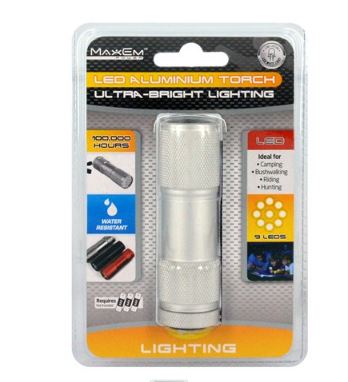 9 LED Aluminium Torch